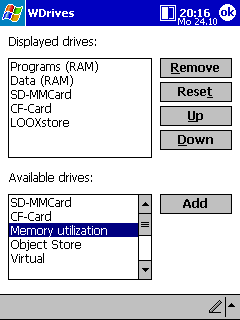 MemInfo for Pocket PC - Settings